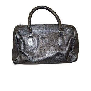 GIANI BERNINI Softest Leather Med Black Double Handle Zip Closure Handbag Purse